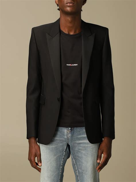 black blazer ysl men|saint laurent cropped blazer.